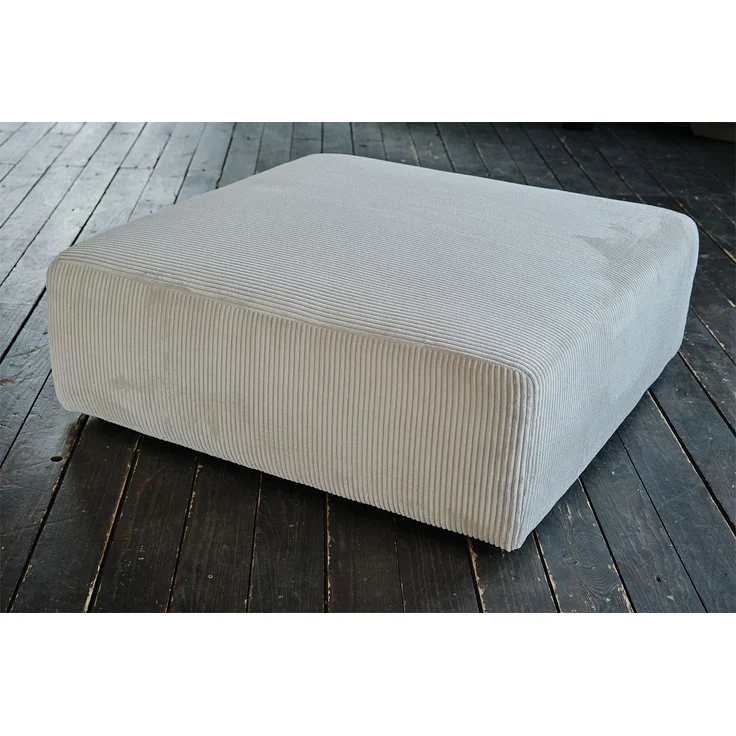 KAWOLA Hocker WIOLO SOFT Sitzelement für Modulsofa Cord hellgrau 43 x 111 x 111 cm – Bild 2