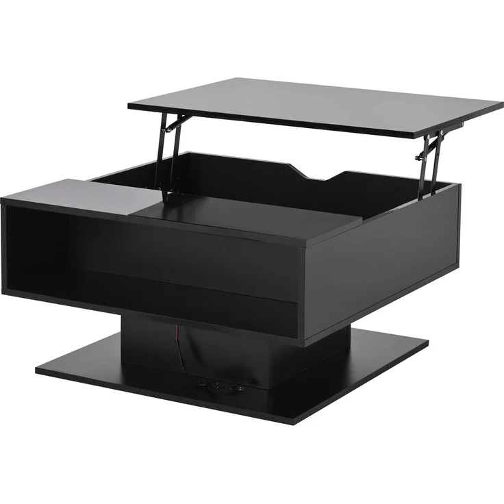 Abrihome Couchtisch mit hydraulischem Sofatisch und Stauraum, Schwarz, 40x77x88 cm – Bild 6