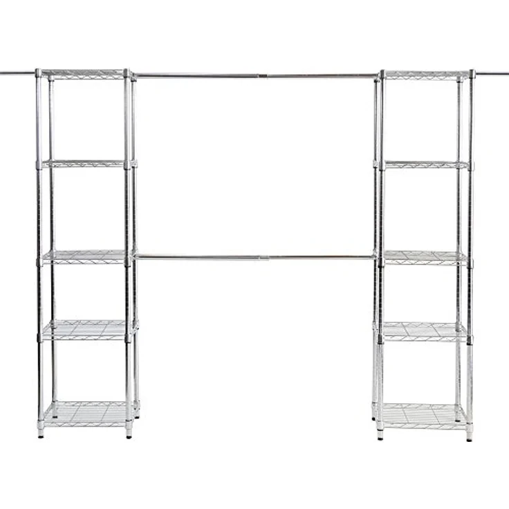 Seville Classics Garderoben System, Stahl, Silber, 160/218 W x 36 D x 183cmH, SHE16200B – Bild 1