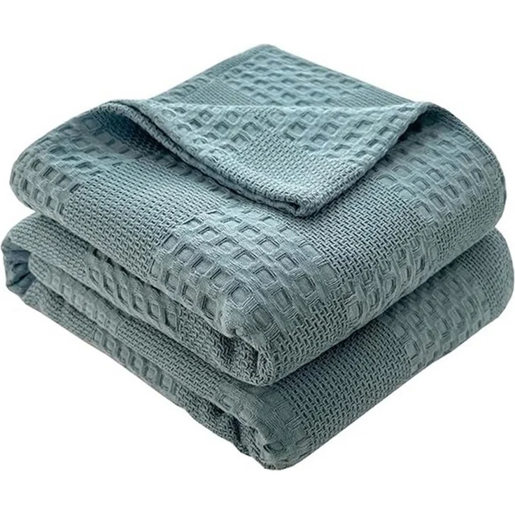 Wohndecke Baumwolle Waffelpique Kuscheldecke,Weiche und Atmungsaktive Tagesdecke, TUWENA – Bild 4