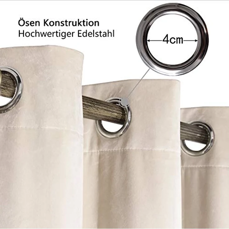 Woltu Verdunkelungsvorhang, Stangendurchzug (1 St), verdunkelnd, mit Ösen blickdicht – Bild 4