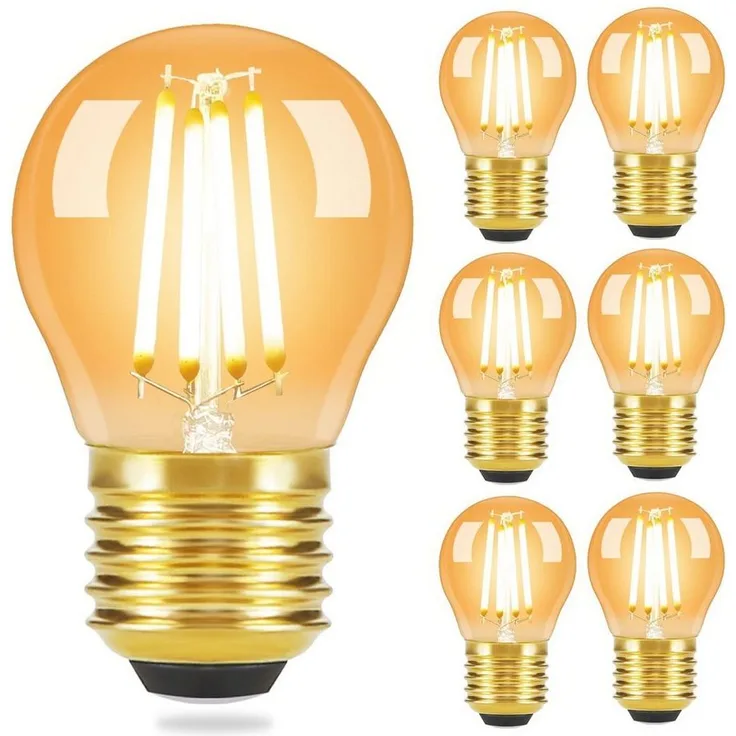 Nettlife LED-Leuchtmittel E27 6 stück Vintage Edison Glühlampe, E27, 6 St, Warmweiß, Hauses Restaurants Wohnzimmers Cafés