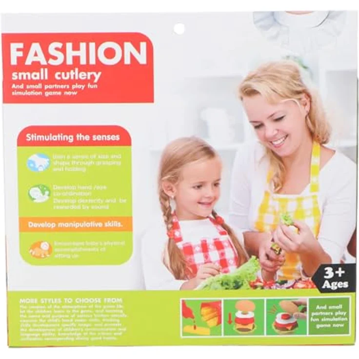 Jollity Fastfood-Set M, Spiellebensmittel mit Hamburger, Sandwich & Pommes, kindersicherer Kunststoff – Bild 3