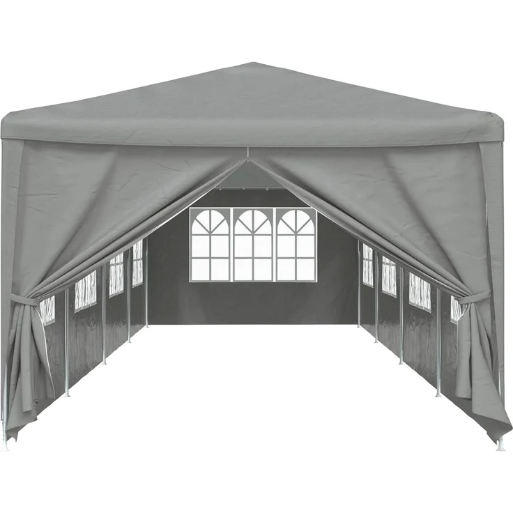 vidaXL Party-Zelt 1200 x 300 x 255 cm Hellgrau PE und Stahl 42033003 – Bild 2