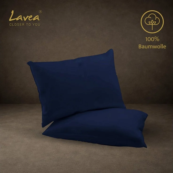 Lavea Kissenbezug 2er Set 100% Baumwolle flauschig, Jasmin, Kissenhülle, Kissenbezüge, (2 Stück), pflegeleicht, langlebige Qualität, mit Reißverschluss – Bild 3