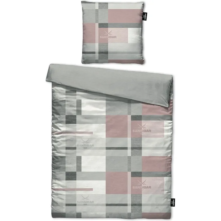 Bettwäsche SANSIBAR Satin BL 155x220 cm rosa Bettbezug Bettzeug