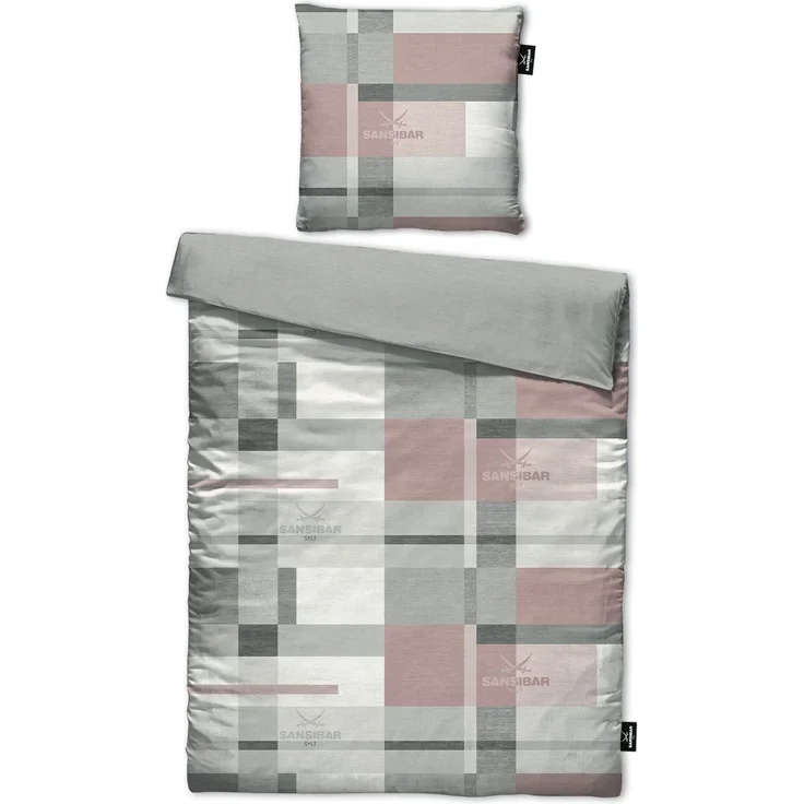 Bettwäsche SANSIBAR Satin BL 155x220 cm rosa Bettbezug Bettzeug