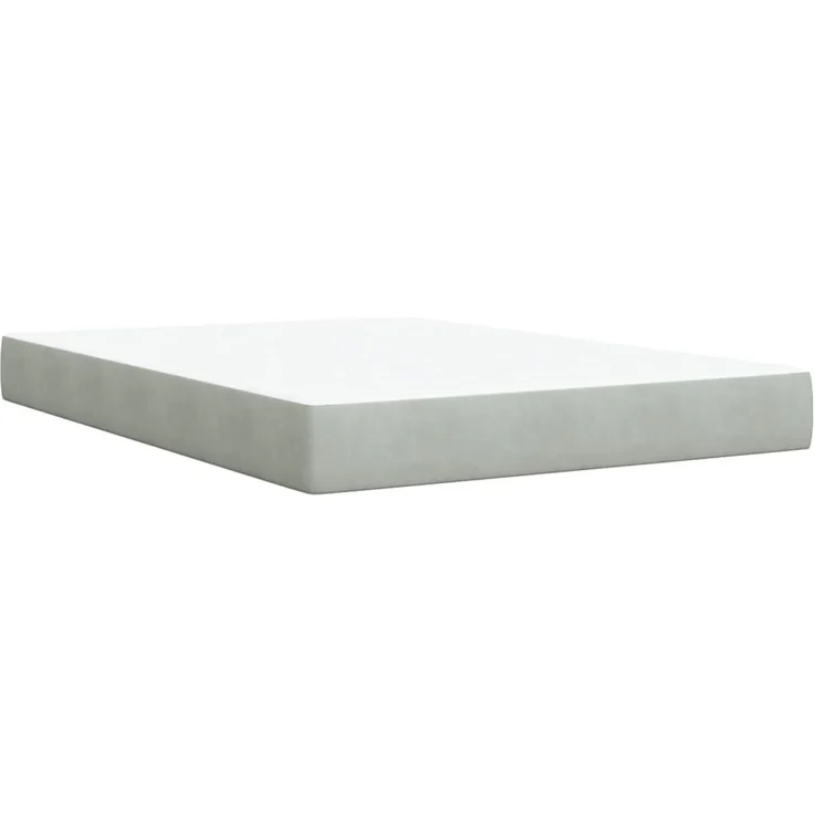 vidaXL Boxspringbett mit Matratze Hellgrau 140x200 cm Samt 3287764 – Bild 7