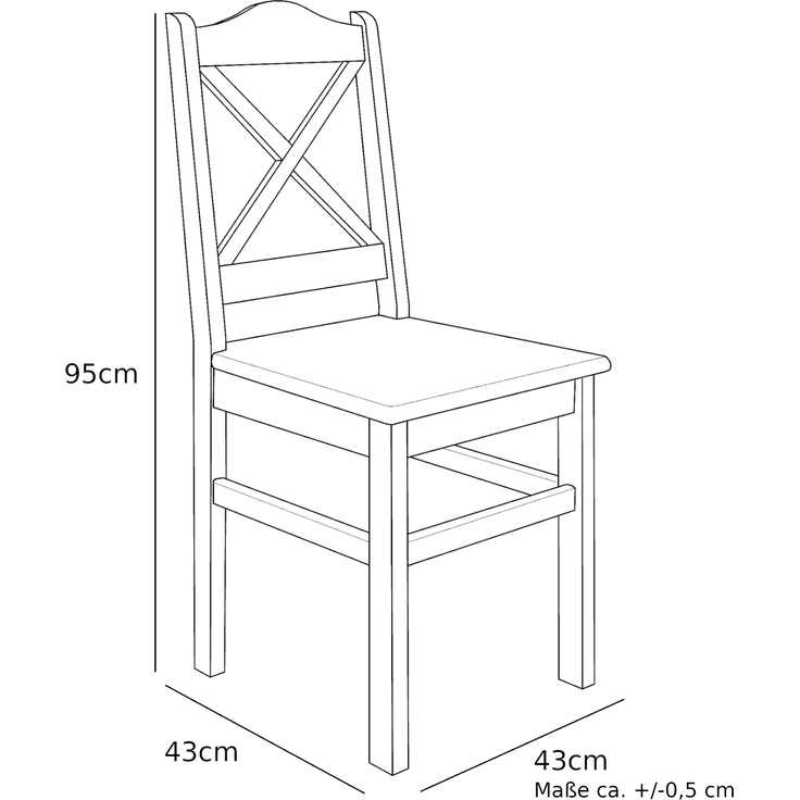 Esszimmergruppe mit Tisch und 2 Stühle Kiefer Massivholz waschweiß 90.70-50 C W-Set 20 – Bild 11