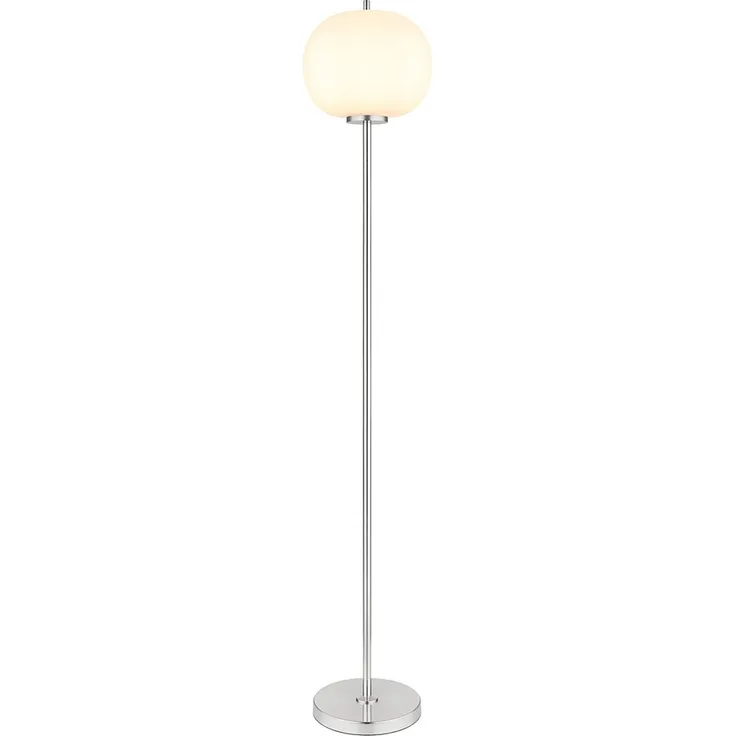 Stehleuchte, Glas opal, Metall nickel, H 160 cm