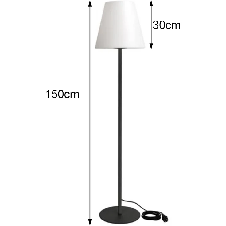 LED Aussenstehleuchte mit 3m Kabel für Garten & Terrasse, IP65 - 150cm hoch – Bild 4
