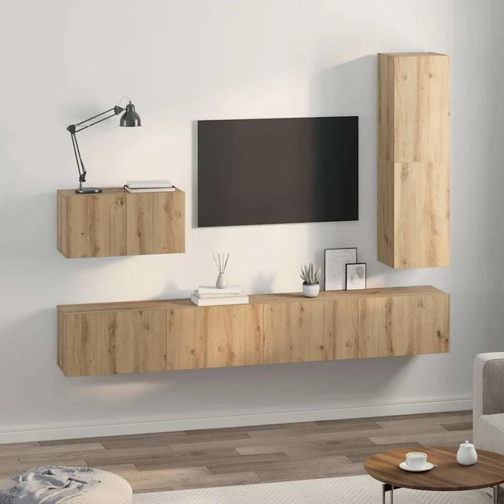 vidaXL TV-Schrankset 4 stk. 30,5 x 30 x 110 cm Artisan-Eiche 3393329 – Bild 4