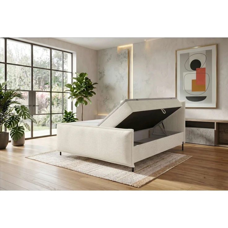Boxspringbett Elysio Plus - Cordstoff - creme - 180x200 cm – Bild 6