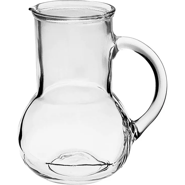 Pasabahce 2-Teilig Wasserkrug Kanne Glaskrug Bistro Krug Saftkrug Limokrug mit 1 Glas 1000 cc