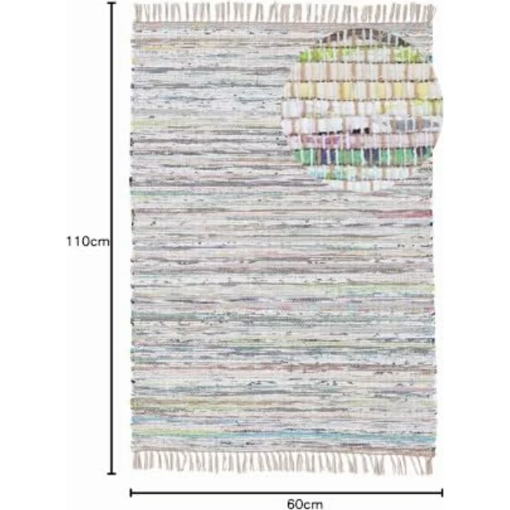 carpetfine Teppich Kelim Chindi, Wendeteppich, rechteckig, Höhe: 6 mm, handgewebt, Fleckerlteppich mit Fransen, auch vielen in Läufergrößen – Bild 2