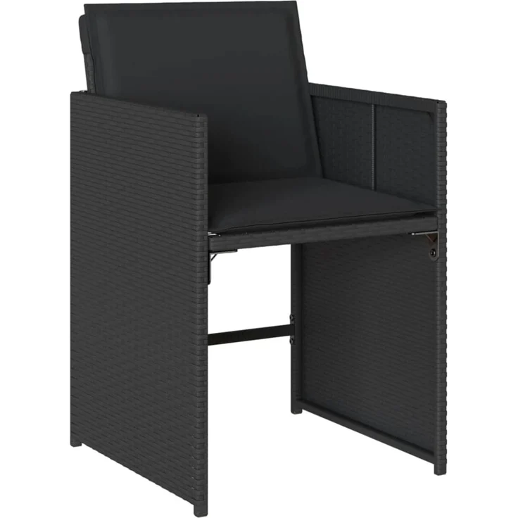 vidaXL Gartenstühle mit Kissen 4 Stk. Schwarz Poly Rattan 364984 – Bild 4