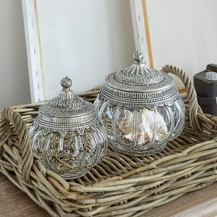 Mirabeau Dose Glasdosen 2er Set Madelon klar/silber – Bild 2