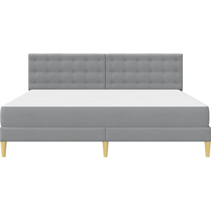 vidaXL Bettgestell mit Matratze Hellgrau 180 x 200 cm Stoff 3415265 – Bild 6
