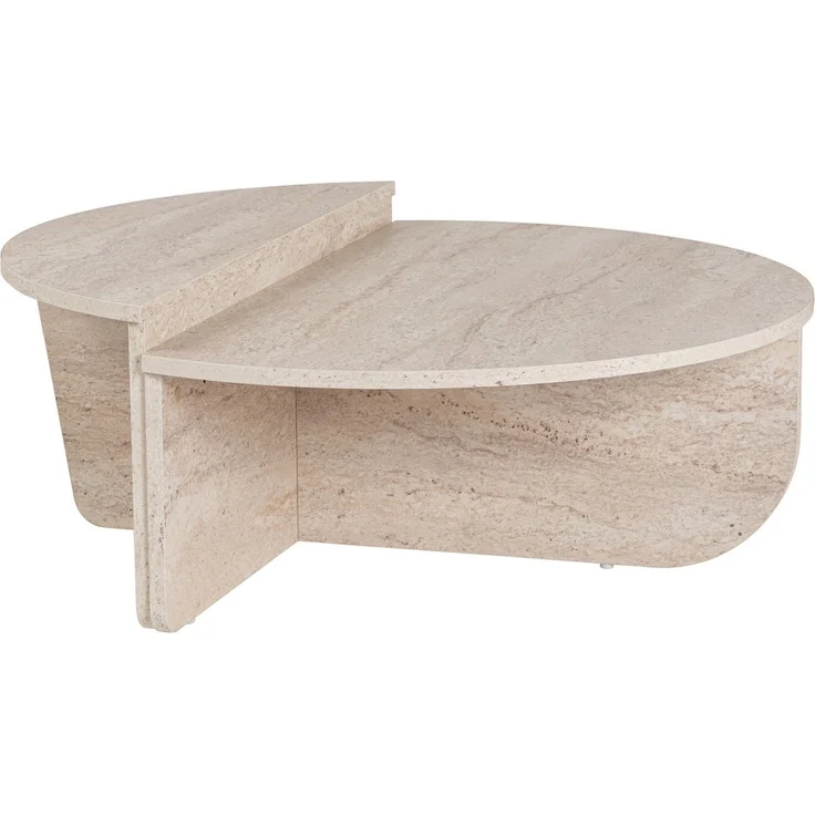 Vente-unique - ALOEVA Couchtisch Holz, Platte Beige - B 60 cm x H 30 cm x L 90 cm – Bild 7