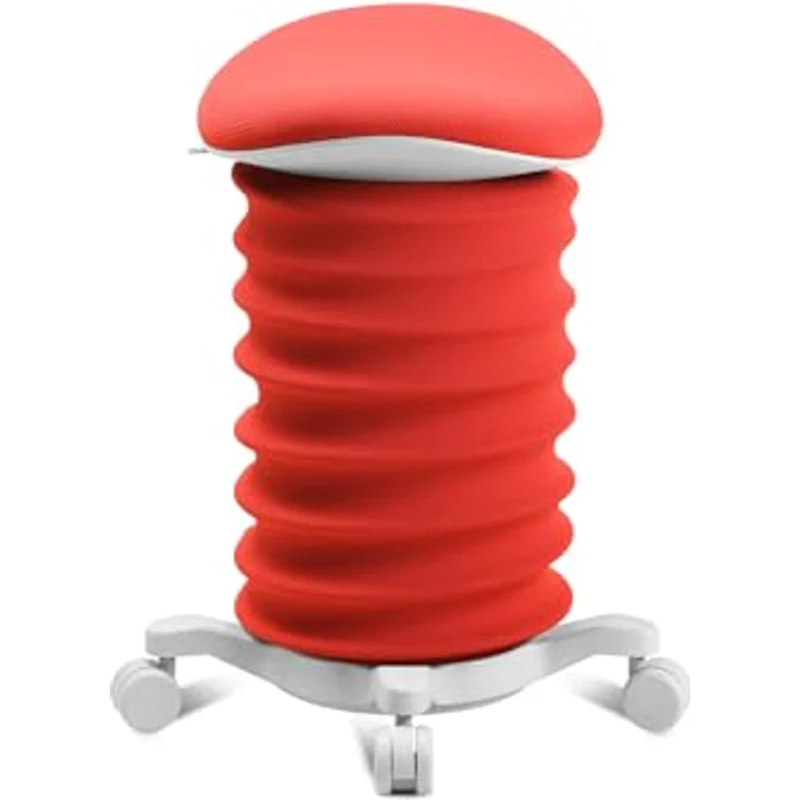 TOPSTAR Sitness 4D mit Rollen AGR-Zertifiziert Dynamischer Sitzhocker Papyrus - coralrot, ergonomischer Bürohocker - höhenverstellbar - stärkt den Rücken - entlastet die Bandscheiben – Bild 3