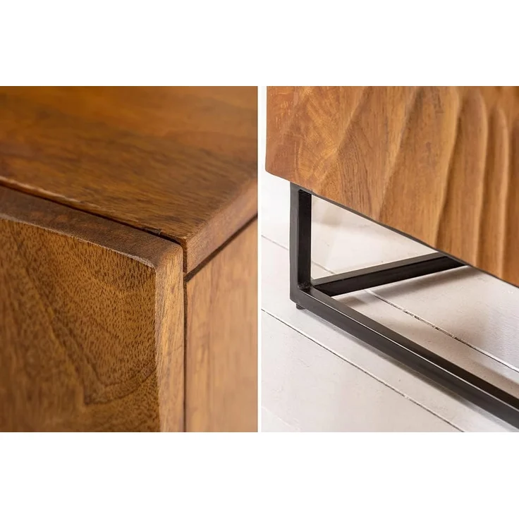 riess-ambiente Sideboard SCORPION 140cm braun, Massivholz · Metall · Kommode · 3D Schnitzereien · Wohnzimmer – Bild 7