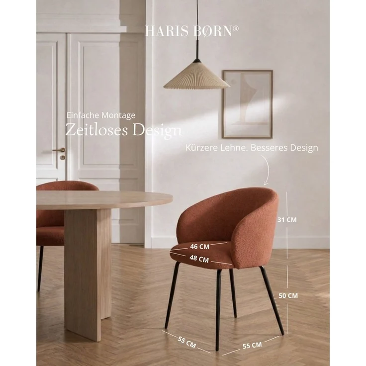 Haris Børn Esszimmerstuhl mit Armlehnen NØR - Hochwertige Polsterstühle für Esszimmer (Set, 2 St), Premium Esszimmer Stühle & Wohnzimmer Stühle – Bild 2