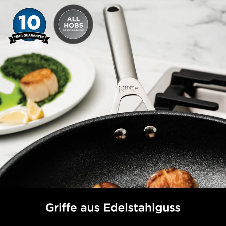NINJA Bratpfanne C62000EU Foodi ZEROSTICK Bratpfannenset, Edelstahl – Bild 3