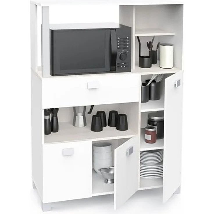 habeig Küchenbuffet Küchenschrank 146 weiß Küchenregal Küchenmöbel Buffetschrank Küche – Bild 5