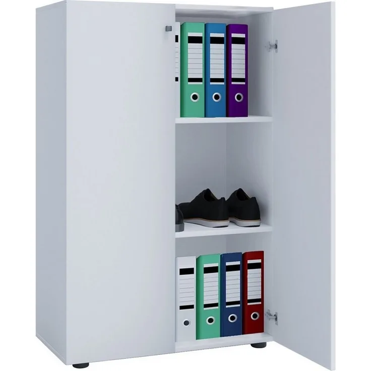 VCM Büroschrank Lona 913933 Weiß B. 70 x H. 111 x T. 38 cm