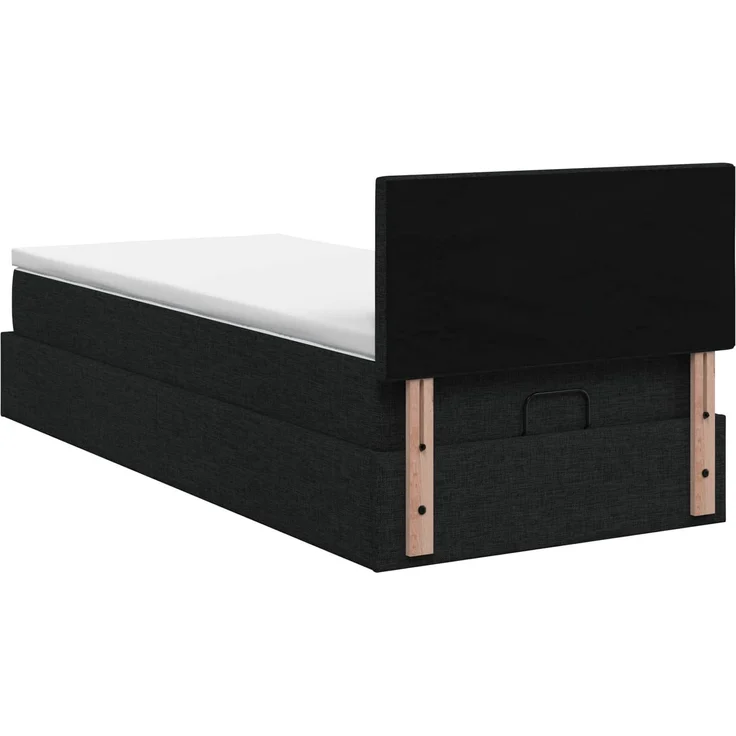 vidaXL Ottoman Bett mit Matratze Schwarz 90 x 190 cm Stoff 3456290 – Bild 9
