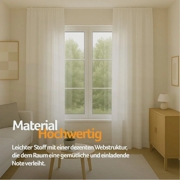 Bestlivings Gardine "Ellen" mit Universalband (2 St), Kräuselband, blickdicht, in moderner Satin-Optik, einfarbig, modern, waschbar bei 30°C – Bild 2