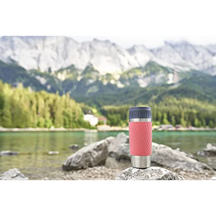EMSA 'Travel Mug Easy Twist' Isolierbecher, Edelstahl/Silikon, koralle, 360 ml – Bild 8