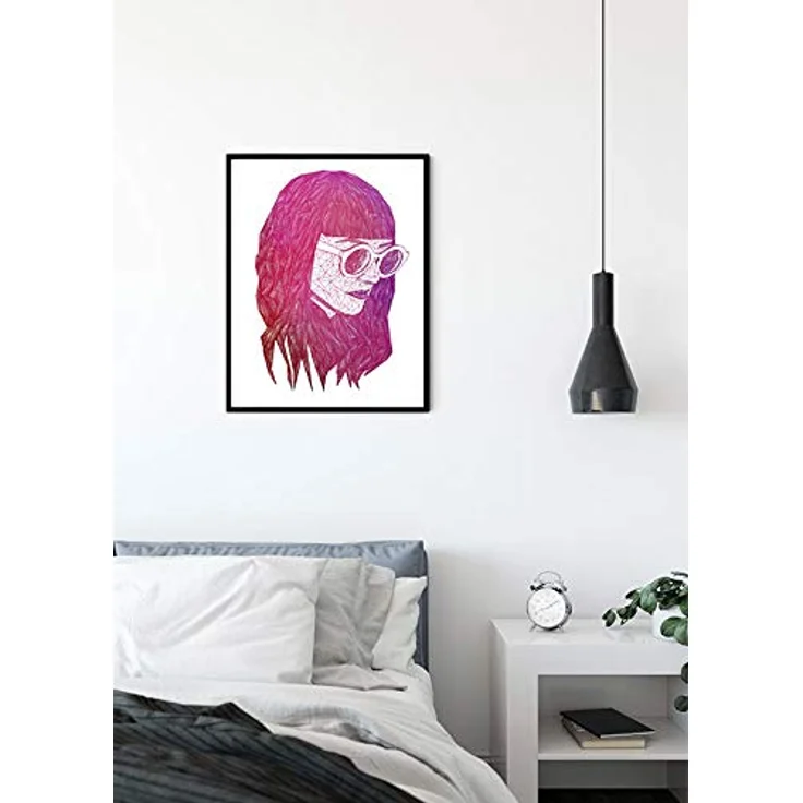 Komar Grid Pink Wandbild, modernes Wandbild im geometrischen Design, Poster ohne Rahmen, Größe: 50 x 70 cm, hochwertiger Fotodruck auf seidenmattem Premium-Papier – Bild 3