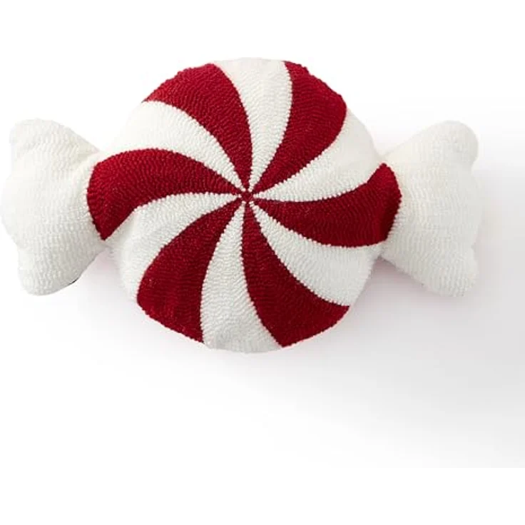 Sonive Weihnachtskissen, Weihnachtsbonbon-förmiges Kissen 50x30 cm Dekokissen Zierkissen, Stuhlkissen Raumdekoration Plüschkissen für Weihnachten Sofa & Bett Kinderzimmer rot&weiß – Bild 7