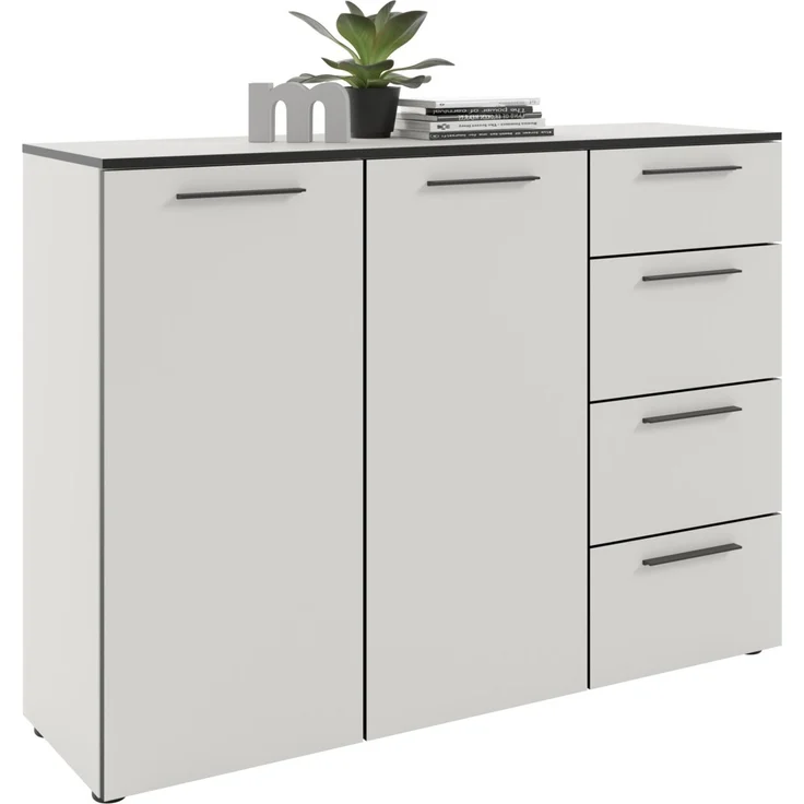 Novel 'SOUL' Sideboard, Holznachbildung weiß, 135 x 99.8 x 40 cm, mit Softclose und Schubladen – Bild 7