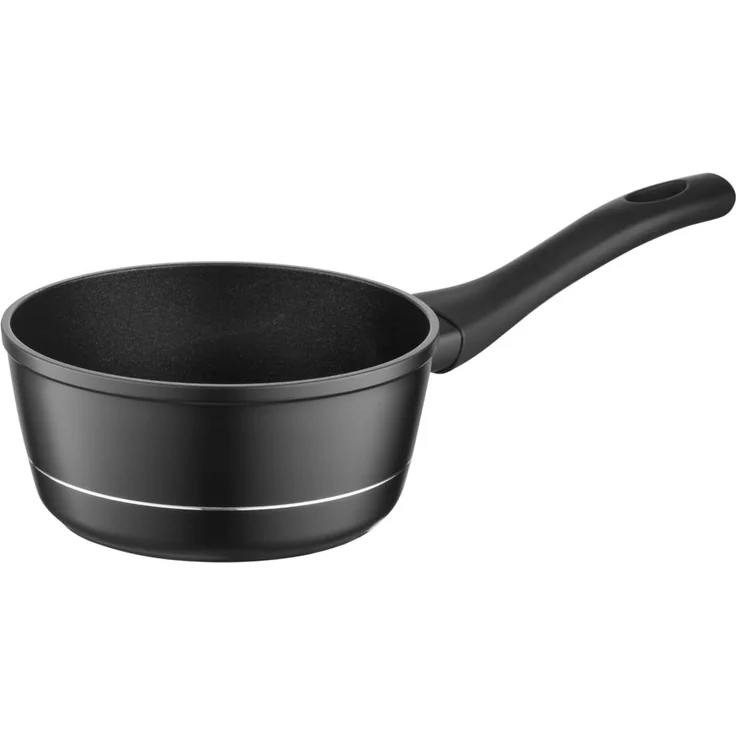 FLORINA Aluminium Stieltopf (1 l) 16 cm I Kasserolle DELUX I Antihaftbeschichtet I Anti-Kratz Pfanne mit Induktionsboden I Kleiner Milchtopf mit hohem Rand I Für alle Herdarten & Induktion