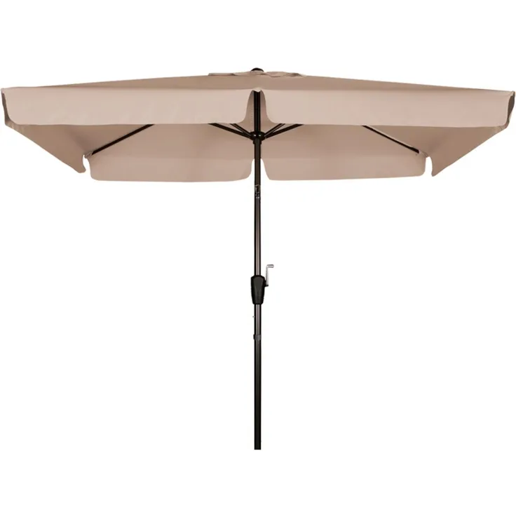 Derby by Doppler Sonnenschirm / Kurbelschirm "Basic Lift neo 210 x 140", greige, 210 x 140 cm