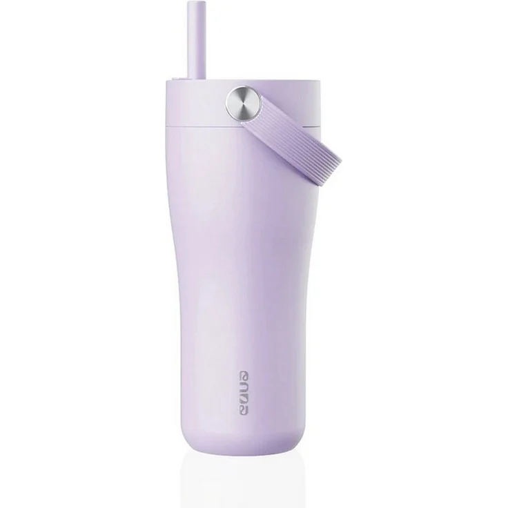 Thermo Trinkflasche mit Strohhalm Thermobecher Edelstahl EQUA Carry Cup 0,6L Lavendel 310139 – Bild 1