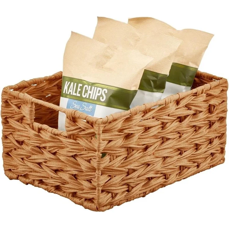 mDesign Aufbewahrung Flechtkorb Schrankkorb Regalbox Organizer 6er Set Braun – Bild 8