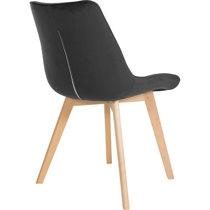 CLP 2er Set Esszimmerstühle Brook mit Samtbezug,schwarz – Bild 6