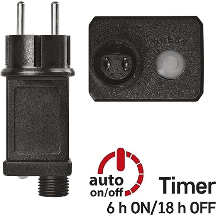 EMOS Connect System Basis Set Standard, 2,5m Eisregen Weihnachtslichterkette + 5m Verbindungskabel + Netzteil mit Timer, 100 LEDs, IP44 für Innen und Außen, Warmweiße Lichtfarbe, 6/18h Leuchtmodus – Bild 5