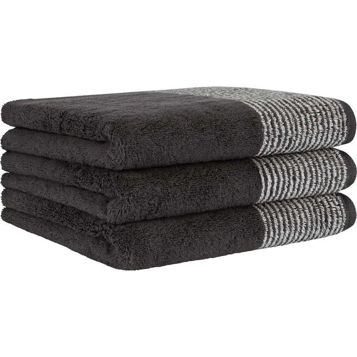 CAWÖ Gästetuch, 3er Pack - Luxury Home, C Two-Tone, Walkfrottier Basalt 30x50cm – Bild 1