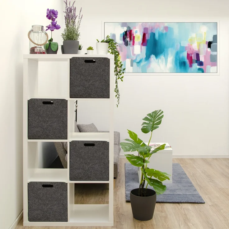 4er Set Filz Aufbewahrungsbox 33x33x38cm Kallax Filzkorb Grau – Bild 3