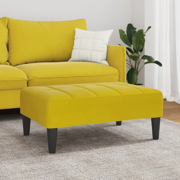 vidaXL Fußhocker Gelb 77x55x31 cm Samt 4007388 – Bild 2
