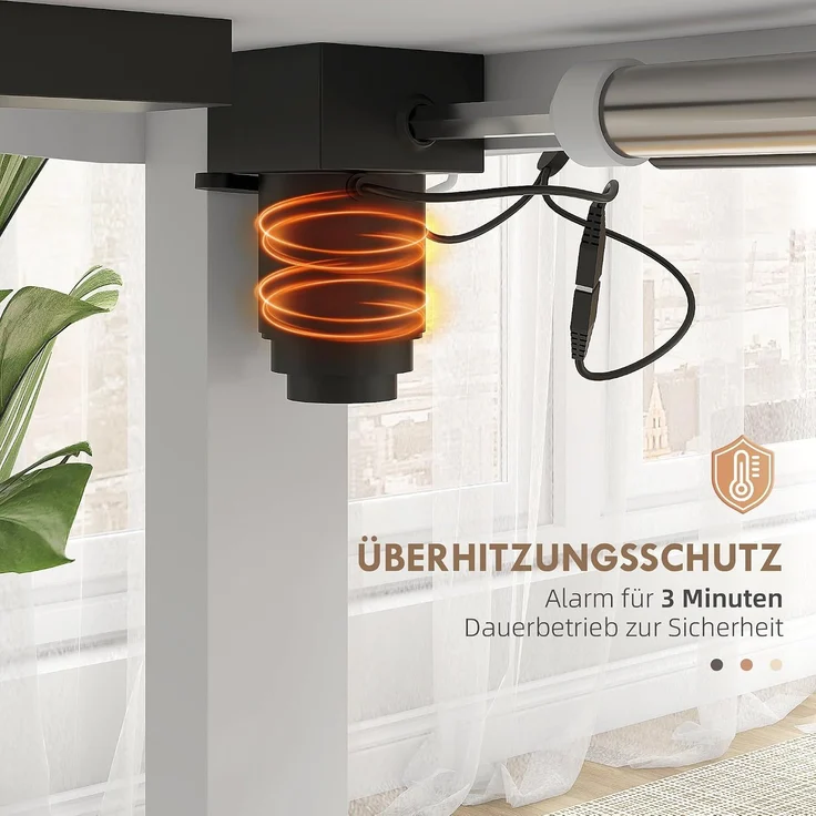 Vinsetto Höhenverstellbarer Schreibtisch Elektrisch 120x60 cm, Weiß | Computertisch, 4 Memory-Steuerung, Ergonomisch Steh-Sitz Tisch, Anti-Kollision, 2 Haken – Bild 9