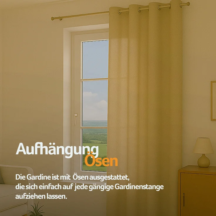 Bestlivings Blickdichte, Gardine mit Ösen, in vielen Größen und Farben Beige 140x145 cm – Bild 6