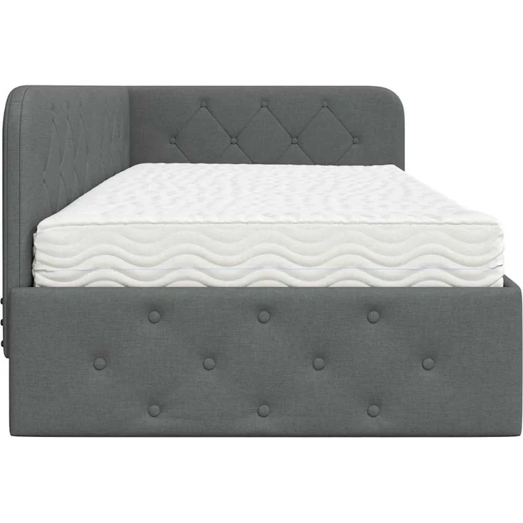 vidaXL Eckbettgestell Dunkelgrau 90 x 190 cm Stoff 3394038 – Bild 7