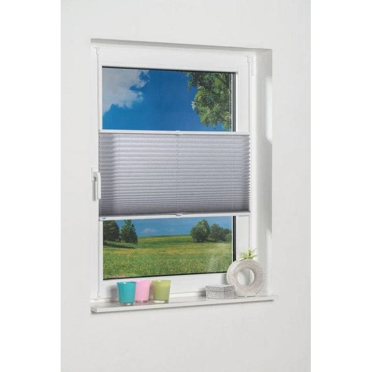 K-home 688899-40 Klemmfix-Plissee, Grau, 30x130 cm – Bild 1
