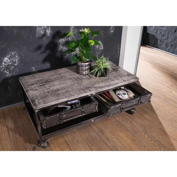 Couchtisch Mango 110x60x50 grau lackiert HEAVY INDUSTRY #122 – Bild 4