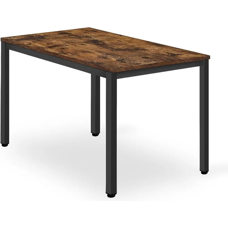 Home Collective Esstisch Esszimmertisch quadratisch Holztisch Küchentisch Modern 120x60x75 cm, Esszimmer Wohnzimmer Rustikal-Eiche mit schwarzen Beinen aus Metall